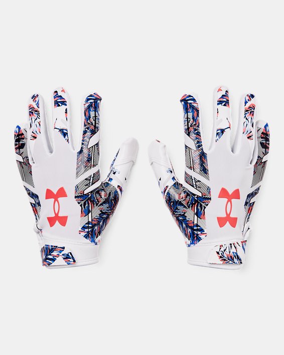 Youth UA F8 Football Gloves, White, pdpMainDesktop image number 0